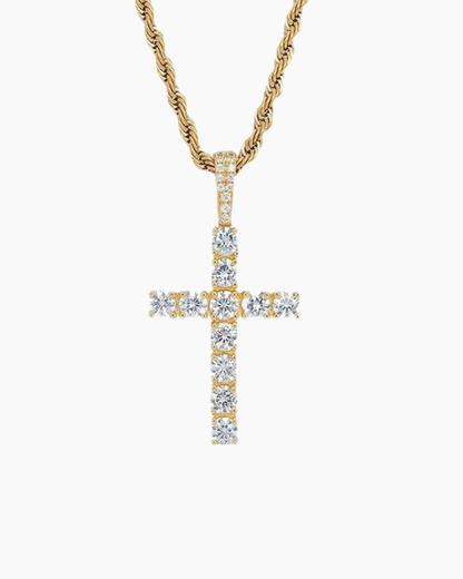 ICED CROSS CHAIN - GOLD