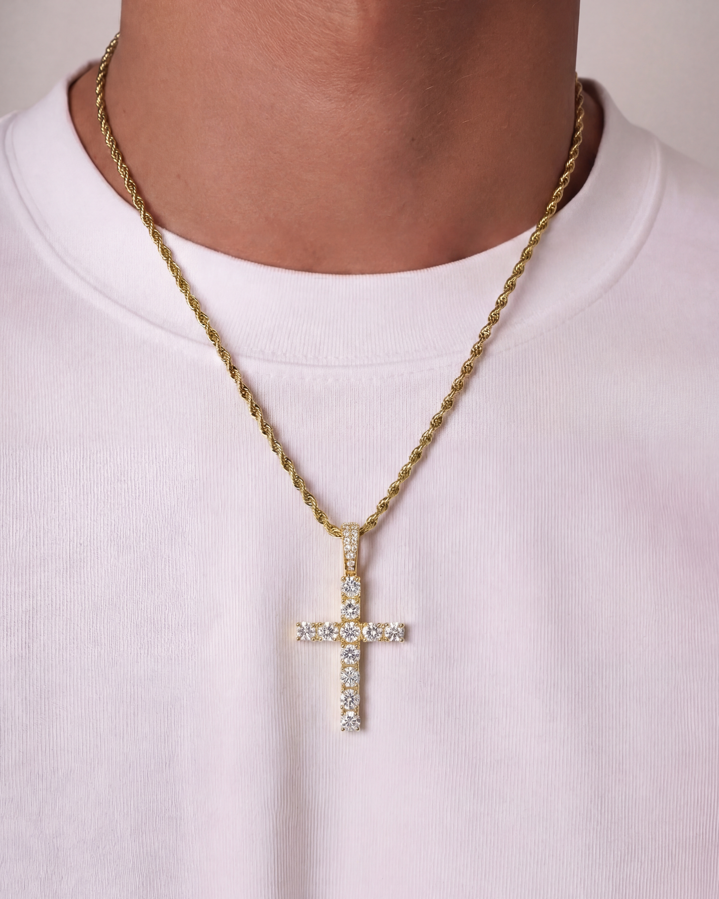 ICED CROSS CHAIN - GOLD