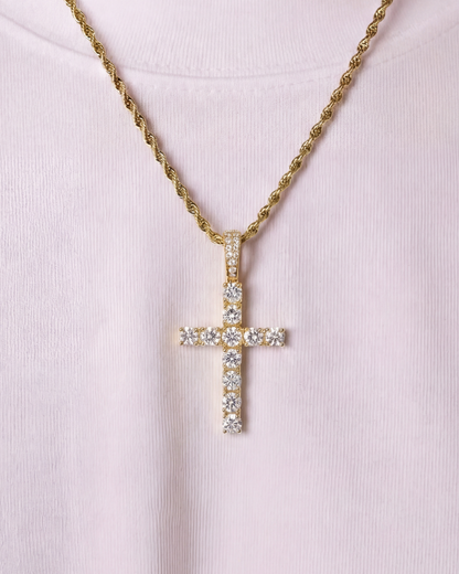 ICED CROSS CHAIN - GOLD