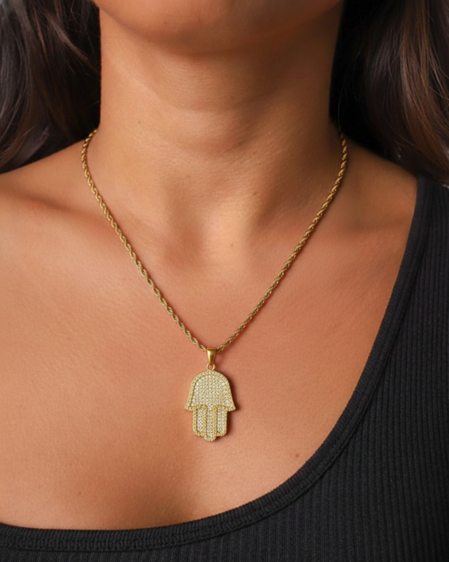 HAMSA HAND CHAIN - 18K GOLD