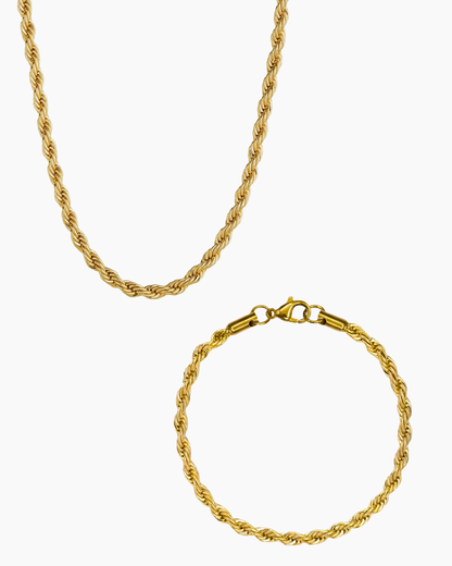 CLEAN ROPE SET - 3MM 18K GOLD