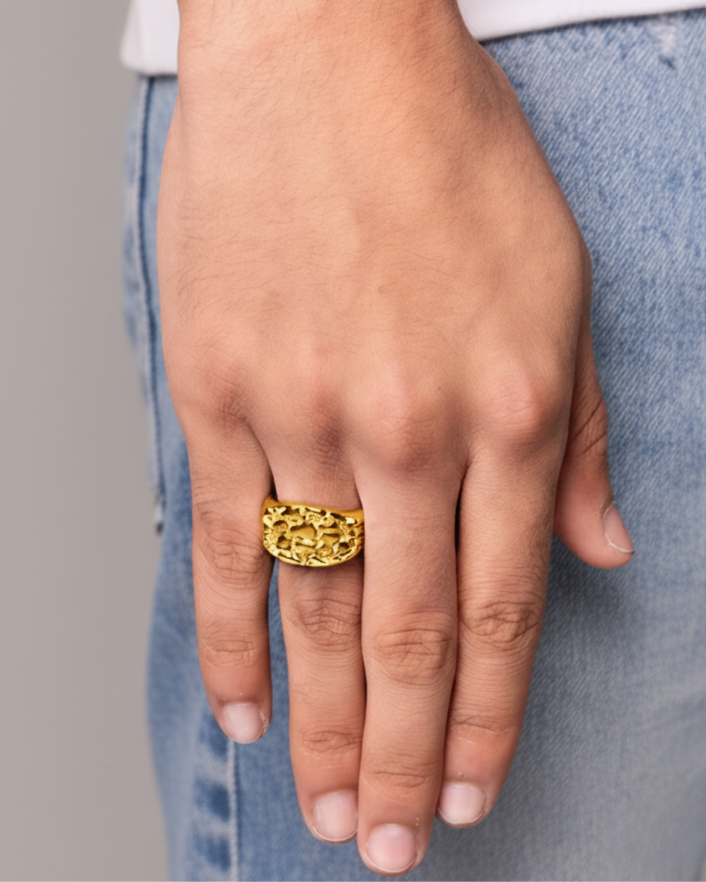 CLASSIC NUGGET RING - 18K GOLD