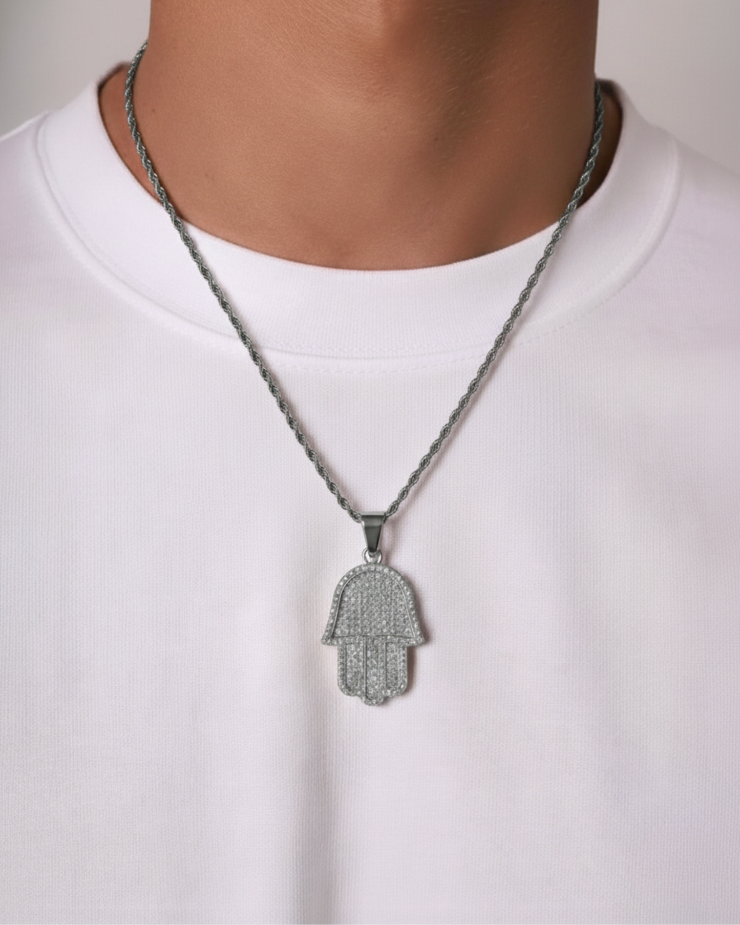 HAMSA HAND CHAIN - SILVER