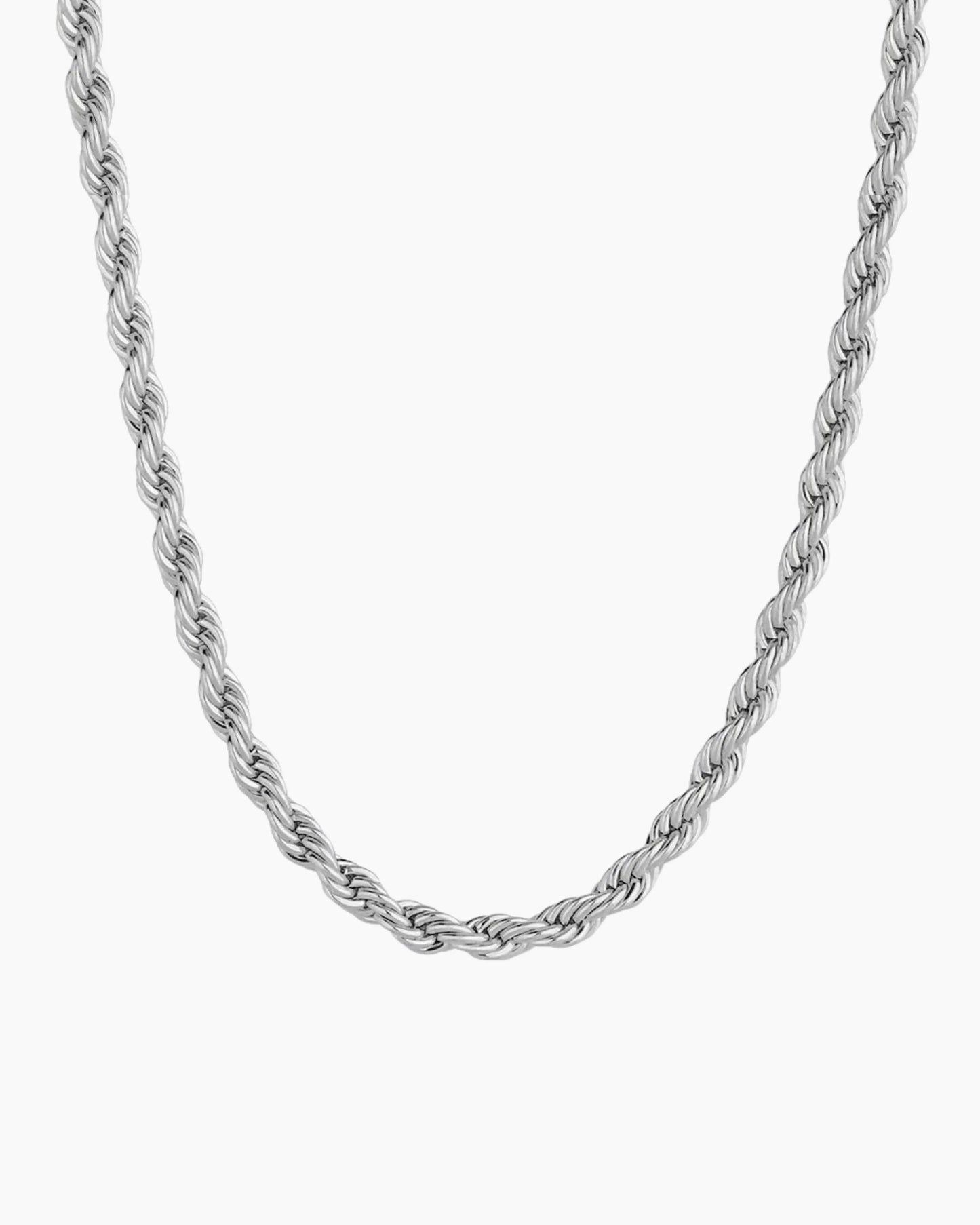 Clean rope chain silver 3mm studio image