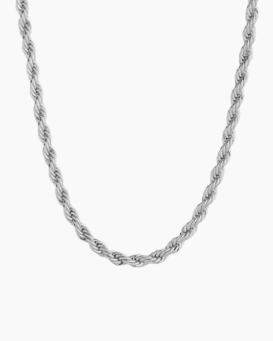 Clean rope chain silver 3mm studio image
