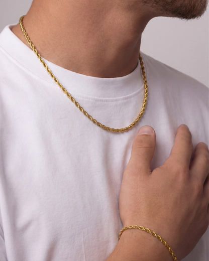 CLEAN ROPE SET - 3MM 18K GOLD