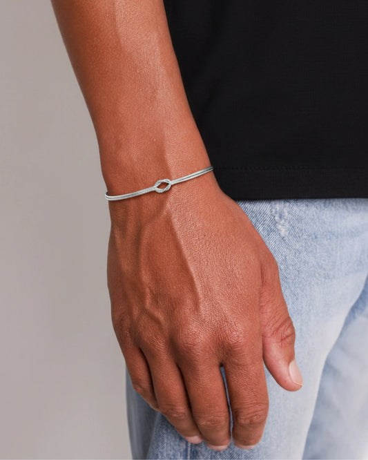 Eternal bracelet silver jewellery on model image