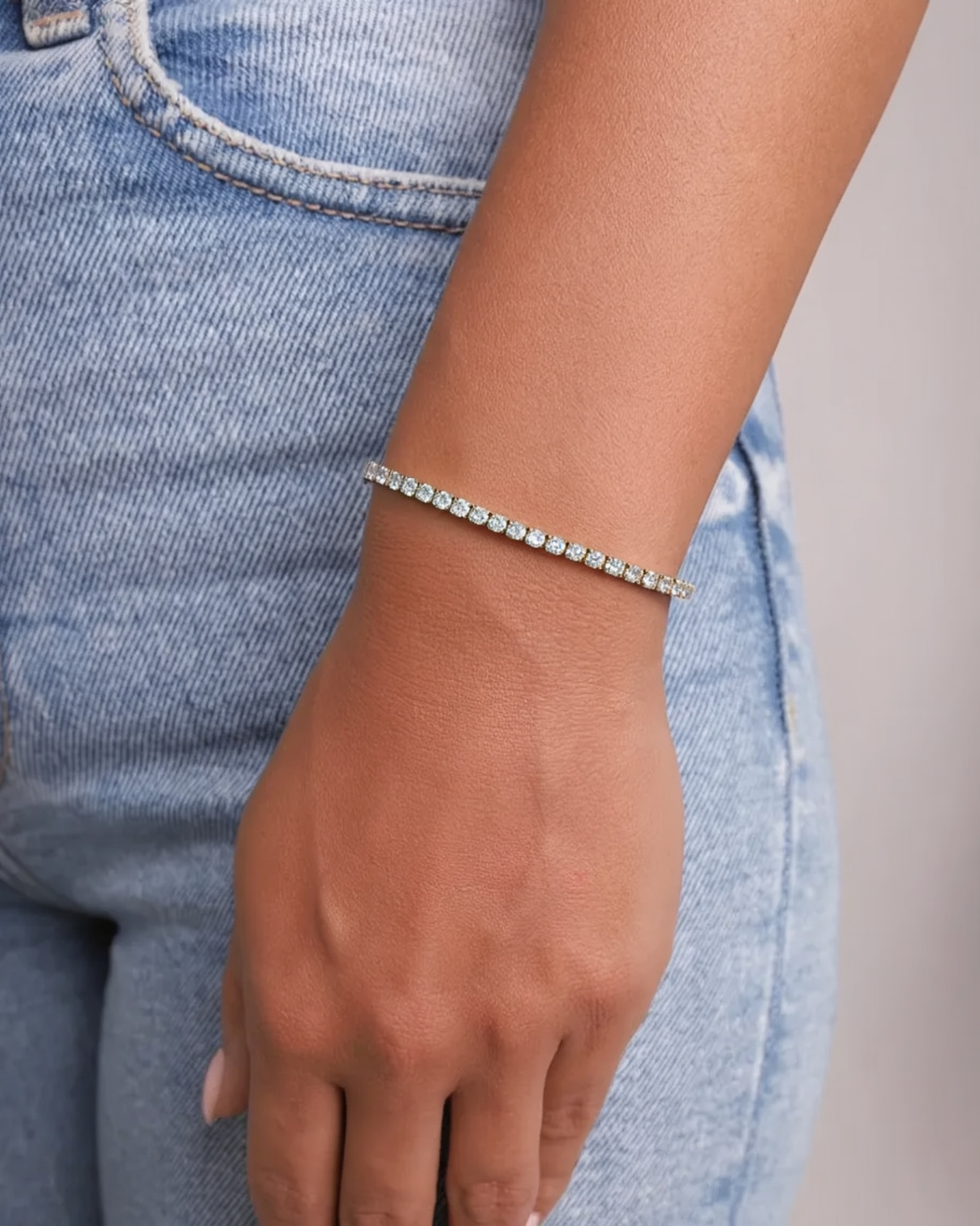 ICED TENNIS BRACELET - 3MM 18K GOLD