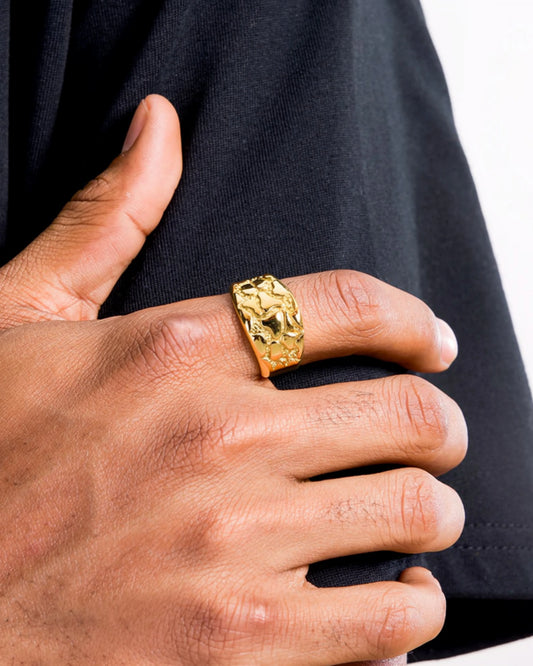 classic nugget ring gold on model image