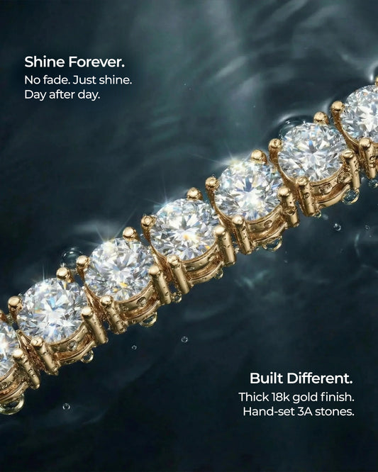 Tennis bracelet gold 3mm highlights