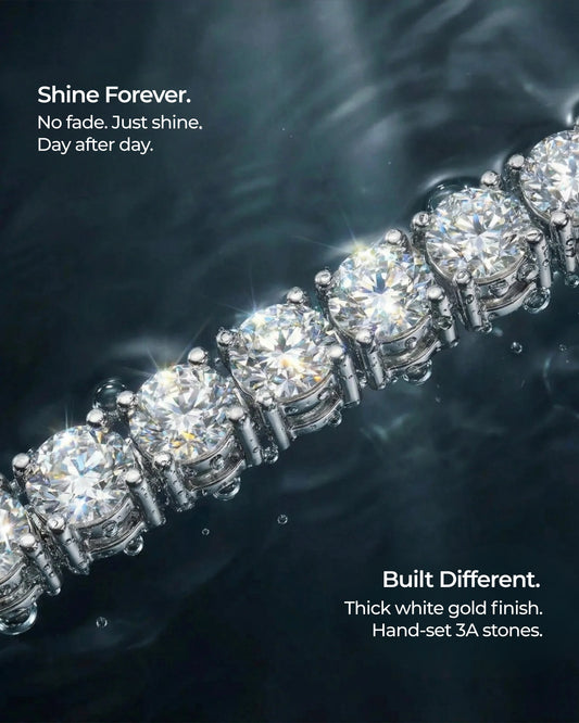 Tennis bracelet silver 3mm highlights
