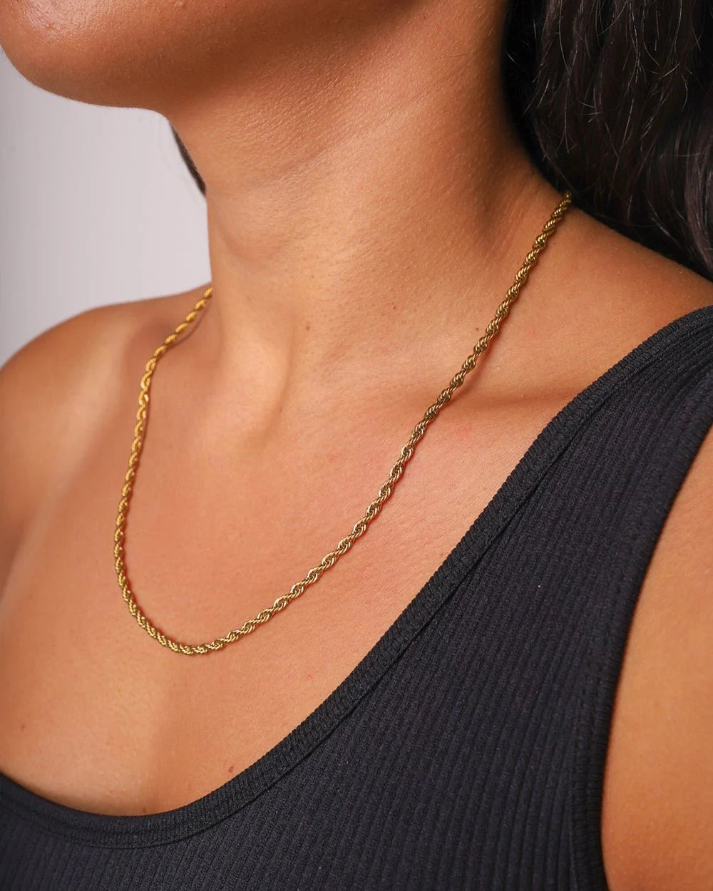 Gold rope chain necklace jewellery photo