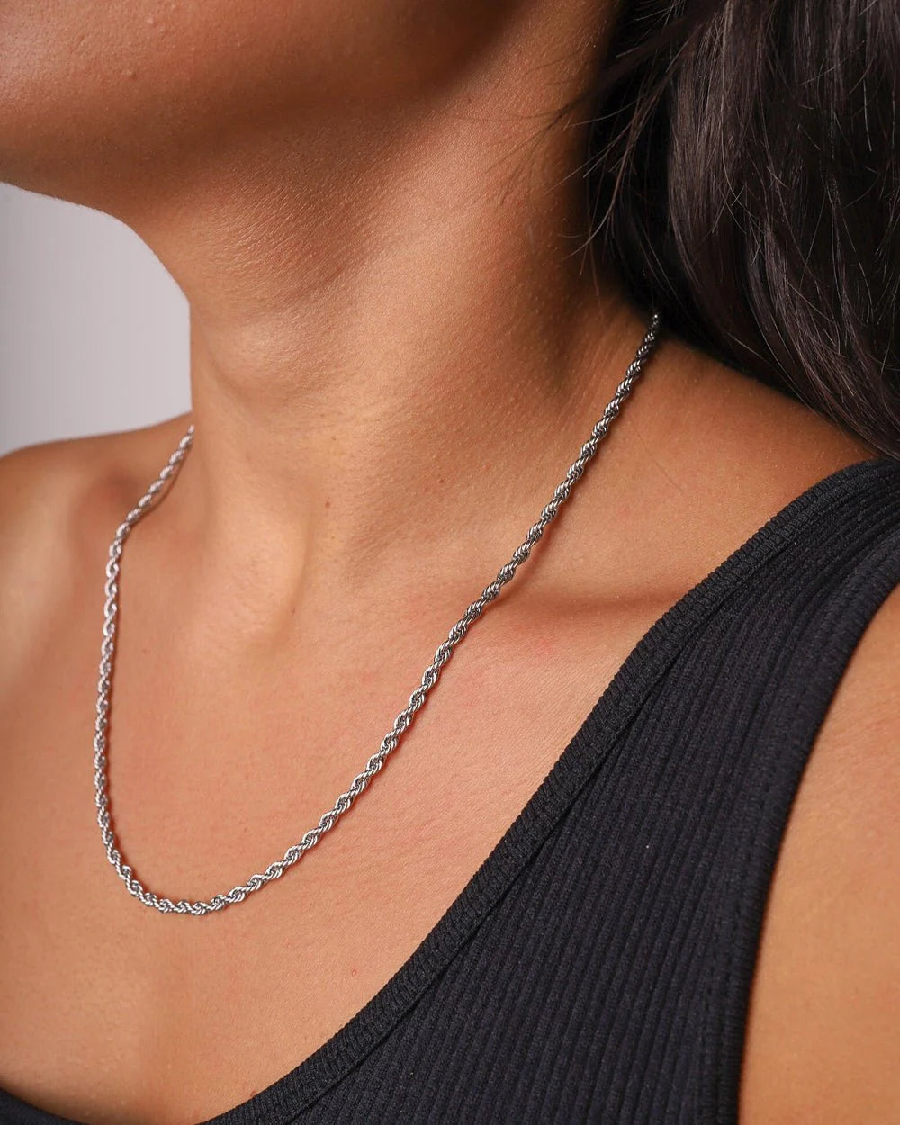 Silver rope chain necklace jewellery photo