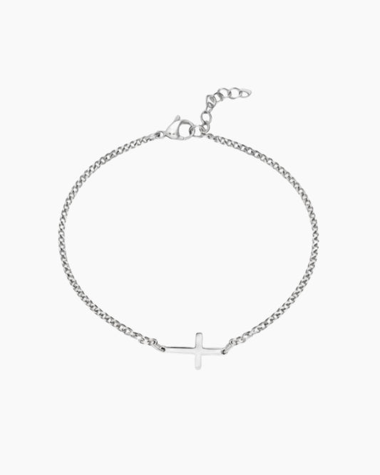 Silver cross bracelet product image