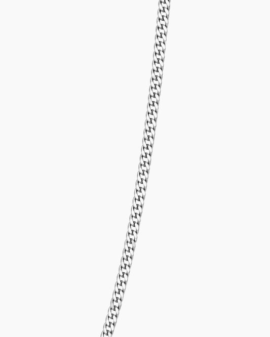 cuban chain silver 3mm close up
