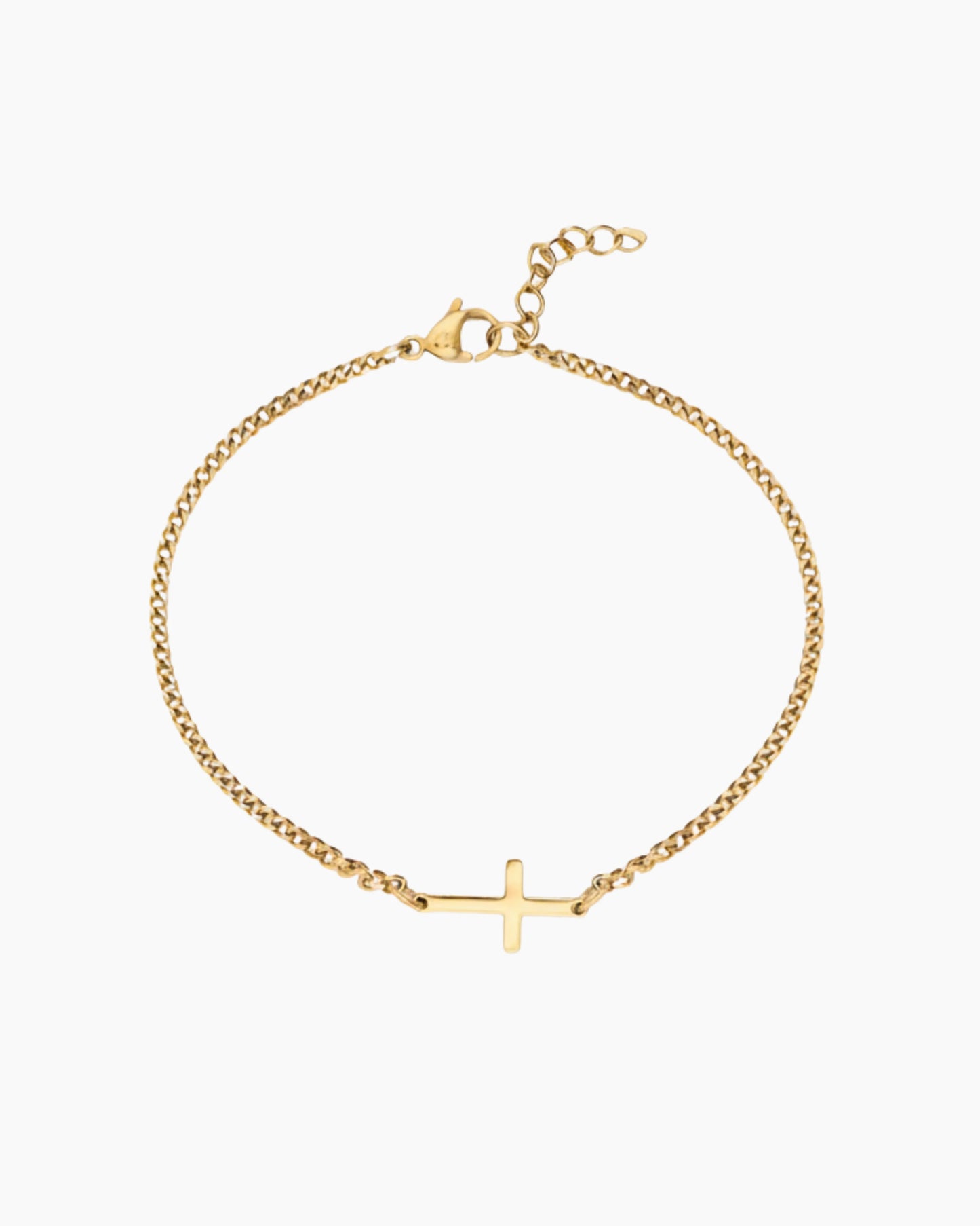 Gold cross bracelet product image
