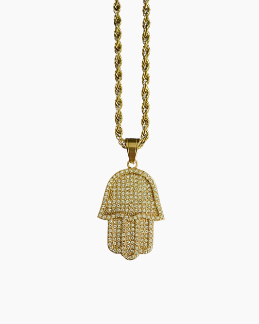 Gold Hamsa chain necklace product photo