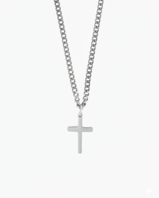 Silver chain necklace product photo