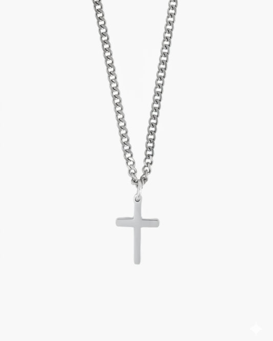 Silver cross chain product image