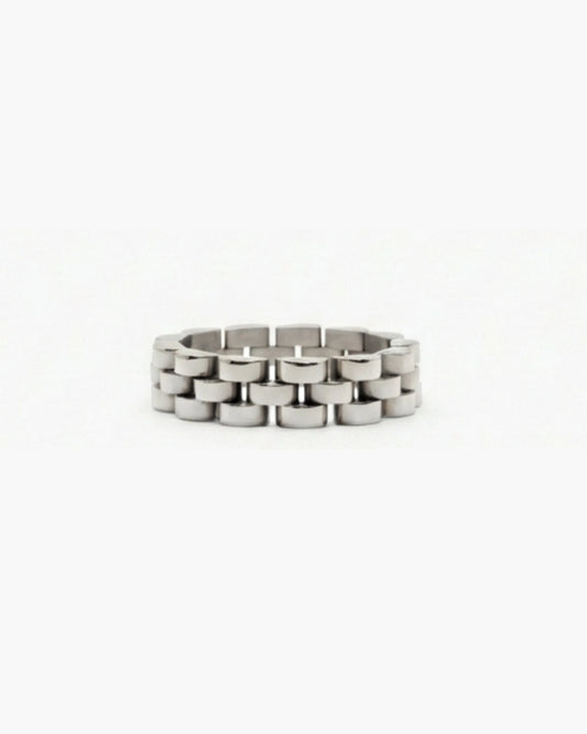 Silver link jewellery ring product photo